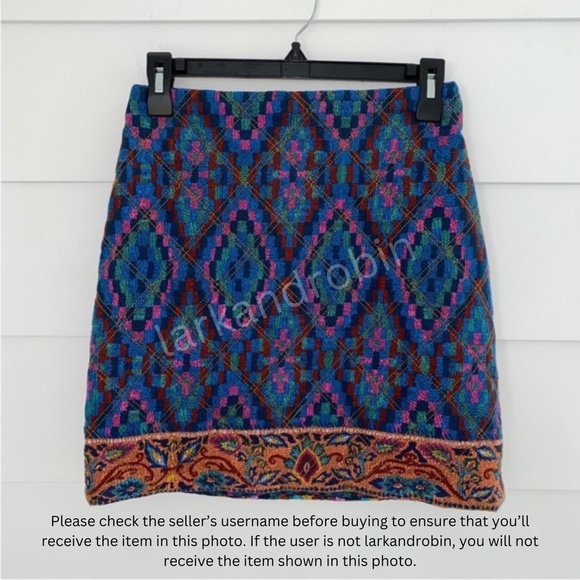 NEW Farm Rio Tapestry Scarf Blue Mini Skirt XS - Picture 12 of 17